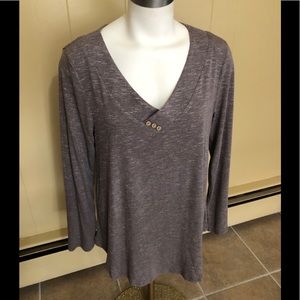NWT Vinmatto Sz L Women's Long Sleeve Henley V Top